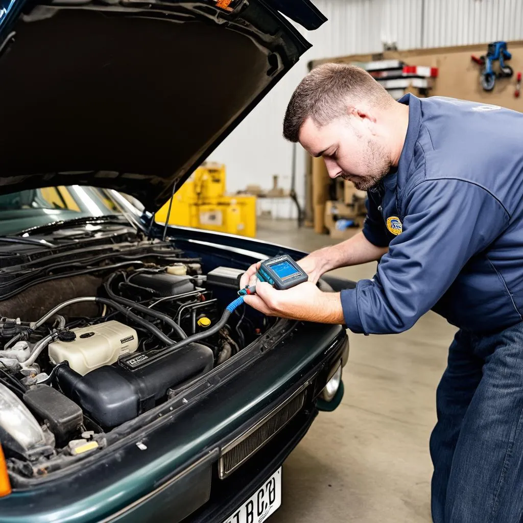 OBD1 Diagnostic Tool in Use